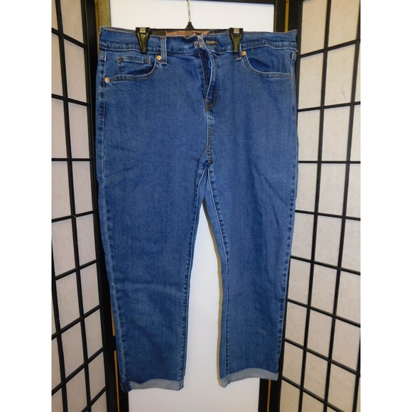 Womens Denizen From Levi's Boyfirend Rolled Hem Capri Jeans 10 - Picture 1 of 6